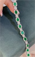 4.6cts Zambian Emerald 18Kt Gold Bracelet