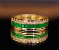 1cts Natural Emerald 18Kt Gold Ring