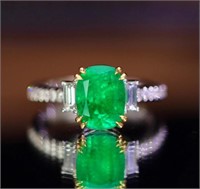 3.2ct Natural Emerald 18Kt Gold Ring