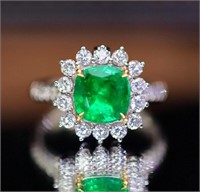 2.4ct Natural Emerald 18Kt Gold Ring