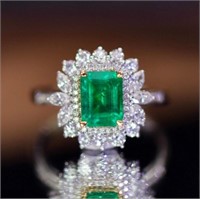 1.5ct Zambian Emerald 18Kt Gold Ring