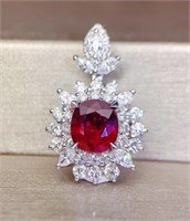 1.6ct Natural Ruby 18Kt Gold Pendant