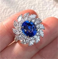 3ct Sri Lankan Sapphire 18Kt Gold Ring