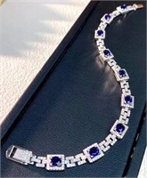 4.2cts Royal Blue Sapphire 18Kt Gold Bracelet