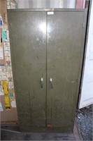 Green Metal 2 Door Industrial Cabinet with Content