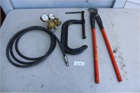 Cable Cutter, Large C Clamp, Victor Gas Gauge