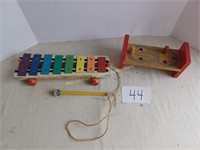Fisher Price Xylophone and Hammer Bench