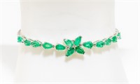 Jewelry Sterling Silver & Emerald Bracelet