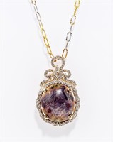 Jewelry Sterling Silver Ruby Sapphire Necklace