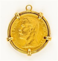 Coin 1904-A Monaco Gold Coin w Bezel, Albert I