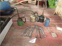 WRENCHES , 4 OIL CANS