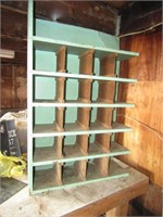 WOOD CUBBY HOLE PARTS CABINET 36" X28"