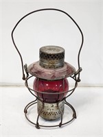 New York Central Railroad Lantern with Red Globe