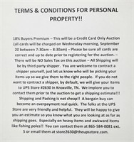 TERMS AND CONDITIONS FOR PERSONAL PROPERTY!!