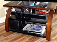 TV STAND, SOUND BAR, VCR & MORE