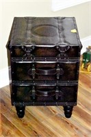 2 DRAWER LEATHER CHEST