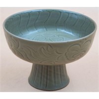 Unusual Chinese Song Style Celadon Stem Bowl