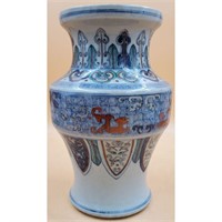 Chinese Ming Style Doucai Rouleau Vase