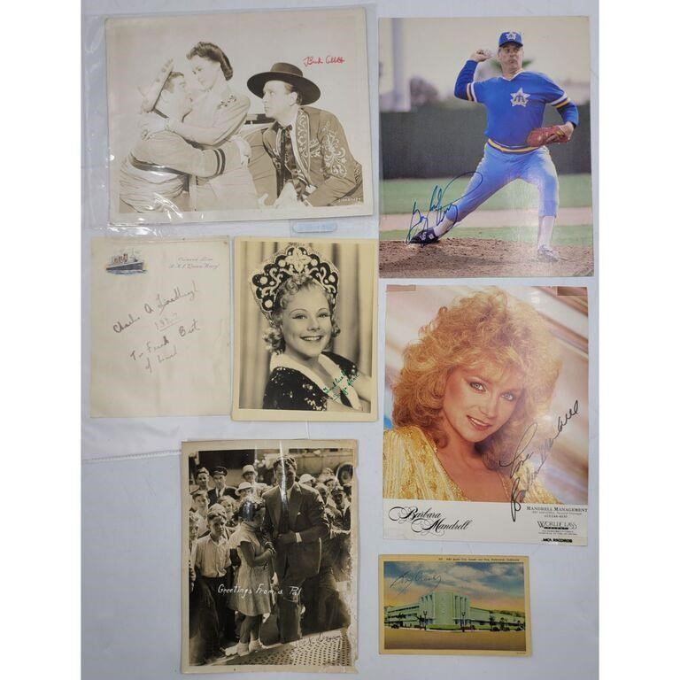 7 Pc Lot of Autographs of Stars From Assorted Bac
