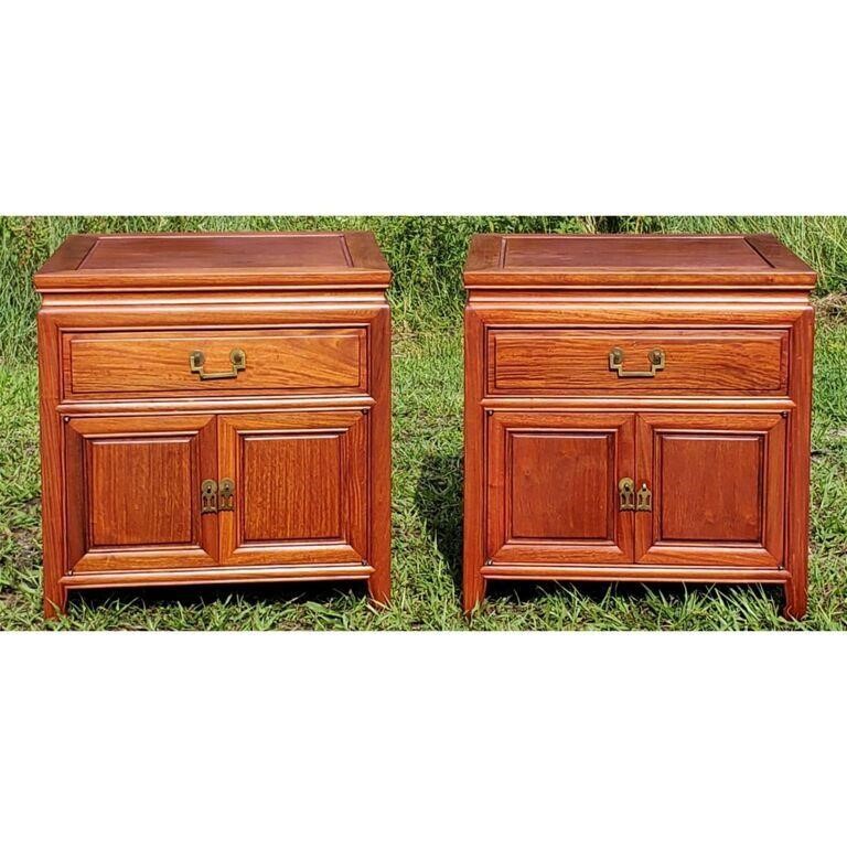Pair Of Chinese Rosewood Nightstands
