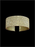 11 Diamond Paved Rows Statement Cuff Bracelet