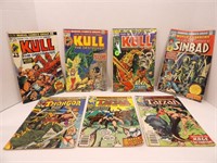 Lot of 7 Misc Comics - Kull, Tarzan, Sinbad