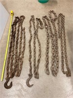4 logging chains. 18, 12, 12, 10 ft. Assorted