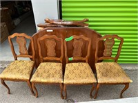 Wood Dining Table and 4 Dining Chairs