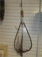 Vintage wood fish dip net
