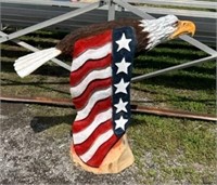 Side view Eagle w/red white & blue Flag wing, 42"