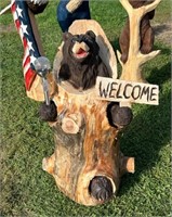 Cub bear with welcome sign and light, 39"