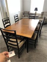 Table with 6 Black Chairs - Nice