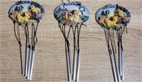 Set of 3 Hand Painted Dog Wind Chimes