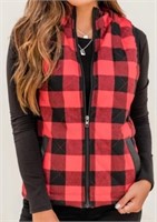 (Sm)Pink Lily Buffalo Plaid Red Vest