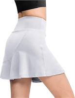 (M)White Tennis Skirt for Women (2Pk