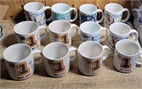 Lot of 12 Assorted Coffee Mugs