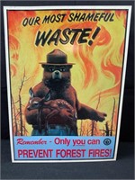 Prevent Forest Fires Metal Embossed Sign