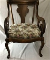 Empire Chair - Armed w/ Floral Design Cushion