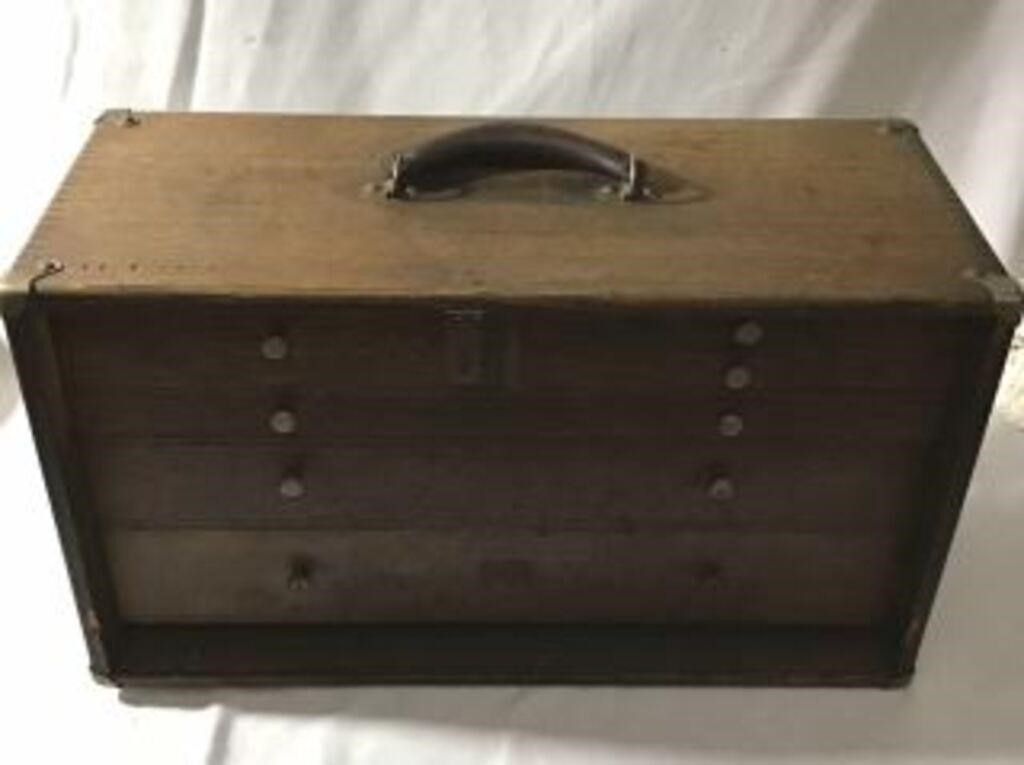 Vintage 6-drawer Wooden Tool Accessories Box