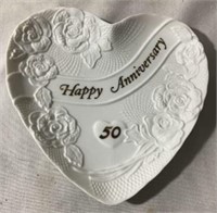 Happy 50th Anniversary Heart Plate