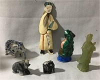 Asian Figurines & Paper Elder