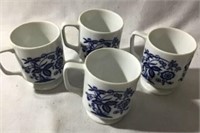 KANESHO Fine China Coffee Mugs set 4 cups
