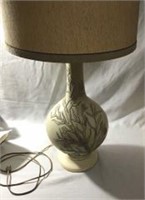 Floral Theme Pottery Table Lamp