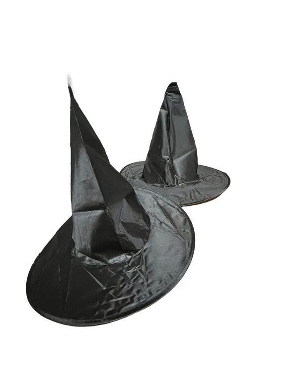 2x Black Witches Hat Costume