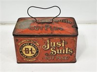 Early Metal Just Suits Lunchbox Tobacco Tin