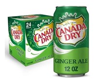 NEW (24 Pack) Canada Dry Ginger Ale Soda Can's