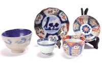 Asian Porcelain Bowls Cups Plates Group