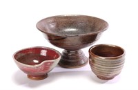 Vtg Japanese Art Pottery Vases Group