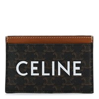 Celine Triomphe Leather Canvas Card Holder