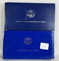 1986 Statue of Liberty Proof; 1987 Constitution